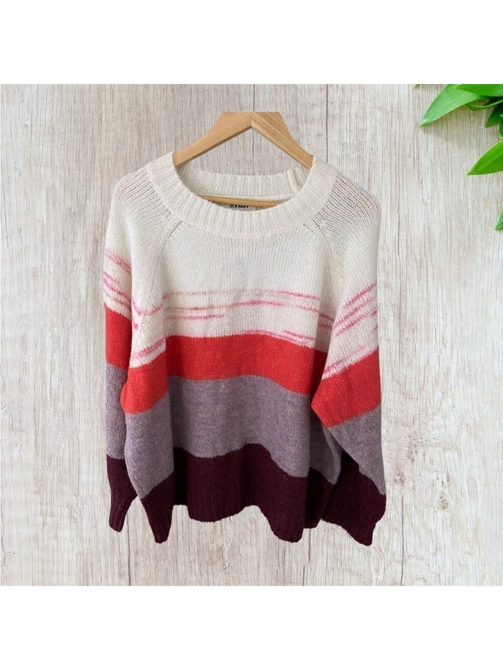 Old Navy Long Sleeve Colorblock Striped Sweater Top NWT Size XL